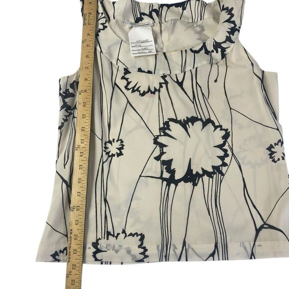 St John P-XL silk blouse cream and black NWT. - Picture 9 of 10